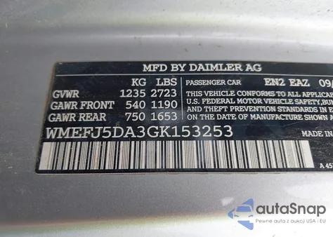 2016 Smart Fortwo Pure z USA, uszkodzony, nr VIN WMEFJ5DA3GK153253